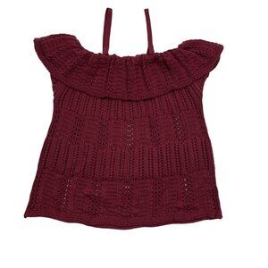 C&V Chelsea & Violet Boho Knit Off The Shoulder Top Women's Size XL